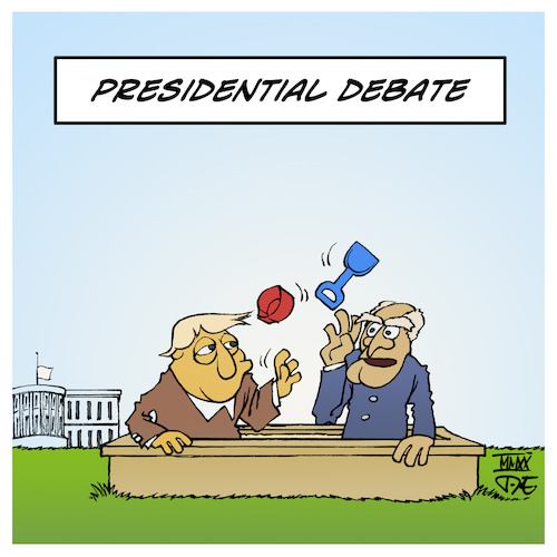 Cartoon: Presidential Debate (medium) by Timo Essner tagged donald,trump,joe,biden,presidential,debate,president,us,elections,muppet,show,shitshow,kindergarten,kindergarden,tv,discussion,right,wing,white,supremacy,mute,button,cartoon,timo,essner,donald,trump,joe,biden,presidential,debate,president,us,elections,muppet,show,shitshow,kindergarten,kindergarden,tv,discussion,right,wing,white,supremacy,mute,button,cartoon,timo,essner