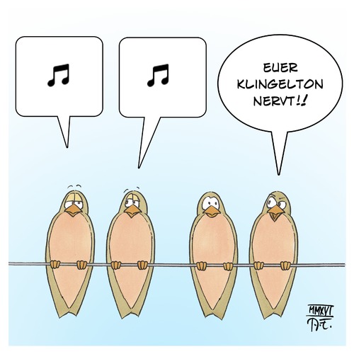 Cartoon: Vögel Klingelton (medium) by Timo Essner tagged handy,smartphone,mobiltelefon,klingelton,klingeltöne,nervig,nerven,vögel,gepiepse,piepen,cartoon,timo,essner,handy,smartphone,mobiltelefon,klingelton,klingeltöne,nervig,nerven,vögel,gepiepse,piepen,cartoon,timo,essner