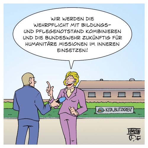 Cartoon: Wehrpflicht Dienstpflicht (medium) by Timo Essner tagged wehrpflicht,dienstpflicht,bundeswehr,wehrdienst,zivildienst,wehrdienstersatz,sozialdienst,freiwilliges,soziales,jahr,fsj,technisches,hilfswerk,thw,bildungsnotstand,pflegenotstand,bildung,pflege,kitas,kitaplätze,cartoon,timo,essner,wehrpflicht,dienstpflicht,bundeswehr,wehrdienst,zivildienst,wehrdienstersatz,sozialdienst,freiwilliges,soziales,jahr,fsj,technisches,hilfswerk,thw,bildungsnotstand,pflegenotstand,bildung,pflege,kitas,kitaplätze,cartoon,timo,essner