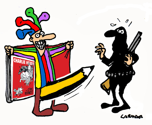 Cartoon: CharlieHebdo Returns (medium) by Carma tagged charlie,hebdo,terrorism,cartoonist