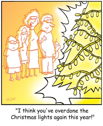 Cartoon: TP0205christmastreelightsdecorat (medium) by comicexpress tagged christmas,xmas,shopping,presents,gifts,tree,lights,decorations