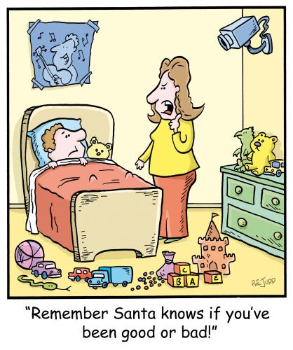 Cartoon: TP0251christmas (medium) by comicexpress tagged santa,claus,north,pole,toys,sleigh,reindeer,elves,elf,helpers,presents,gifts,chimney,good,bad,list,naughty,nice,behaviour,child,children,parents,surveillance,security