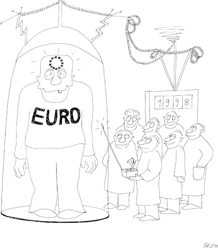 Cartoon: Der Frankenstein Euro (medium) by cartoonsbyroth tagged euro,währung,eu,europe,geld