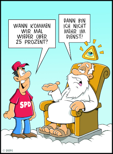 Cartoon: Schlimmer geht immer! (medium) by DIPI tagged gott,politik,spd,niedergang,prozente,gott,politik,spd,niedergang,prozente