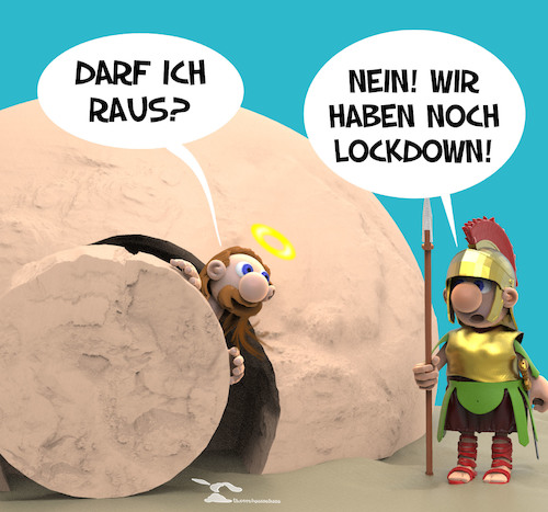 Cartoon: Auferstehung wird verschoben... (medium) by Rüsselhase tagged ostern,jesus,auferstehung
