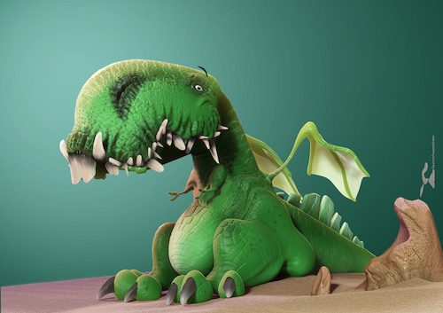 Cartoon: Dino Dragon (medium) by Rüsselhase tagged dinosaur,dragon