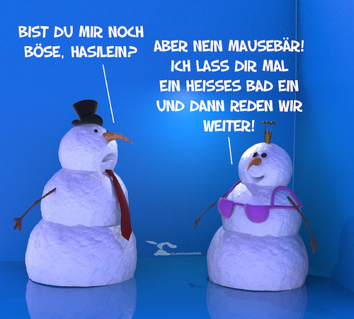 Cartoon: Mausebär (medium) by Rüsselhase tagged schneemann,schneefrau,beziehung,schnee