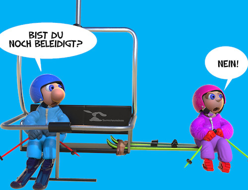 Cartoon: Sesselllift (medium) by Rüsselhase tagged beziehung,typischfrau