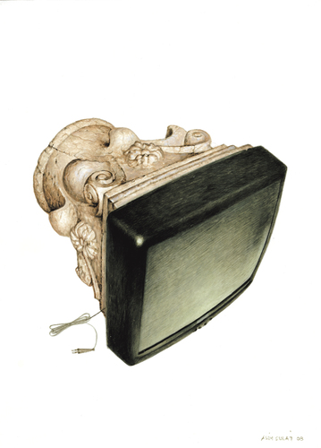 Cartoon: TV (medium) by Agim Sulaj tagged tv,media,history,art