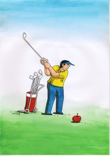 Cartoon: applegolf (medium) by Lubomir Kotrha tagged humor