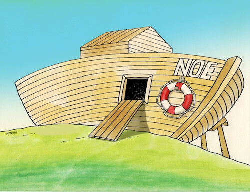 Cartoon: archasos (medium) by Lubomir Kotrha tagged noah,ark,rescue,noah,ark,rescue