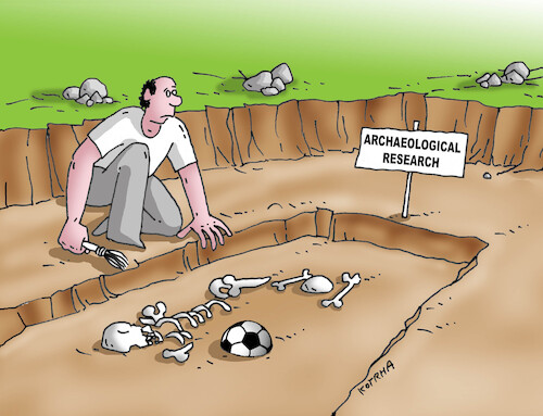Cartoon: archeolog-en (medium) by Lubomir Kotrha tagged football,soccer,world,cup,football,soccer,world,cup