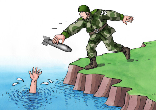 Cartoon: armsos (medium) by Lubomir Kotrha tagged army,weapons,help,army,weapons,help