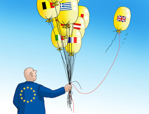 Cartoon: brexbalon (medium) by Lubomir Kotrha tagged eu,euro,brexit,libra,world
