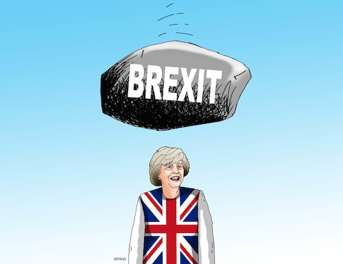 Cartoon: brexitbalvan (medium) by Lubomir Kotrha tagged eu,euro,brexit,libra,world