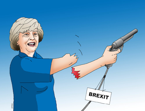 Cartoon: brexitgo (medium) by Lubomir Kotrha tagged eu,brexit,may,euro,libra