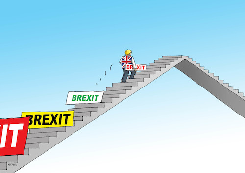 Cartoon: brexits (medium) by Lubomir Kotrha tagged eu,brexit,great,britain,boris,johnson,euro,libra