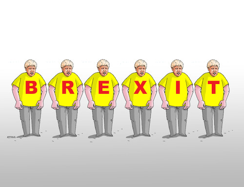 Cartoon: brexsix (medium) by Lubomir Kotrha tagged eu,brexit,great,britain,boris,johnson,euro,libra