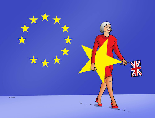Cartoon: britstar (medium) by Lubomir Kotrha tagged brexit,united,kingdom,libra,eu,euro,dollar