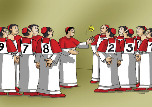 Cartoon: conclave (medium) by Lubomir Kotrha tagged pope,papst,conclave,vatikan