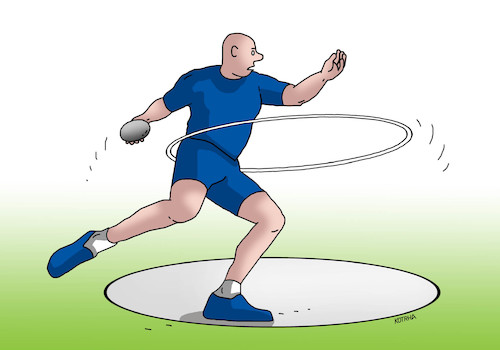 Cartoon: diskovo (medium) by Lubomir Kotrha tagged sport,athletics,discus,throw,sport,athletics,discus,throw