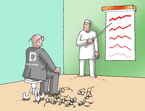 Cartoon: dowoci (medium) by Lubomir Kotrha tagged wall,street,dow,jones,crash,bursa,dollar,euro,libra
