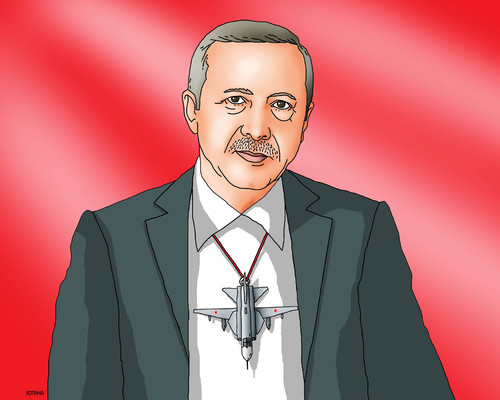 Cartoon: erdosu24 (medium) by Lubomir Kotrha tagged terrorism,incident,turkey,russia,erdogan,putin,fighter,is