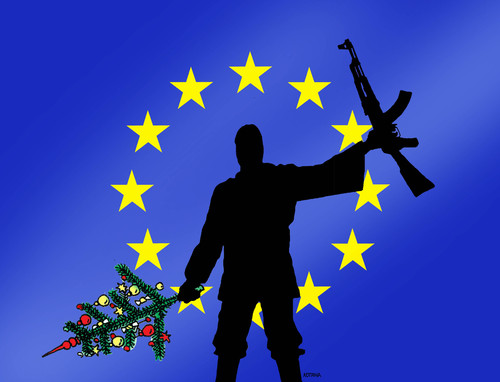 Cartoon: euchristmas (medium) by Lubomir Kotrha tagged europa,germany,berlin,teror,christmas