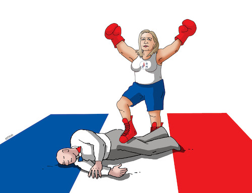 Cartoon: eulepen (medium) by Lubomir Kotrha tagged euro,elections,france,le,pen
