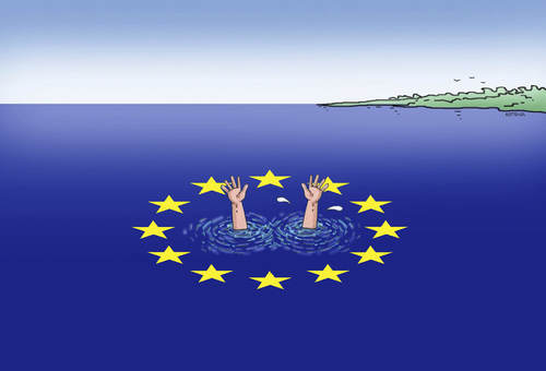 Cartoon: euocean (medium) by Lubomir Kotrha tagged crisis