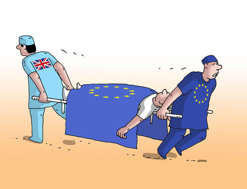 Cartoon: eupacient (medium) by Lubomir Kotrha tagged eu,summit,brexit,europa,cameron,referendum