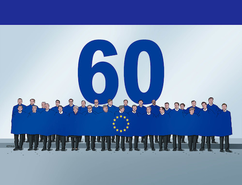 Cartoon: eusummit60 (medium) by Lubomir Kotrha tagged eu,summit,roma,2017,euro,60,years