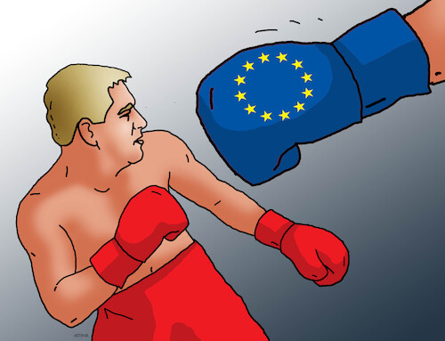 Cartoon: ficoboxeu (medium) by Lubomir Kotrha tagged robert,fico,slovakia,eu,robert,fico,slovakia,eu