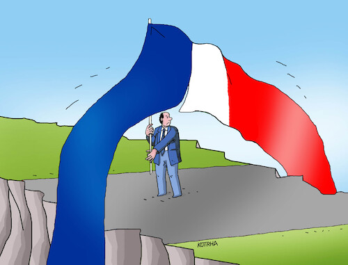 Cartoon: franceflag24a (medium) by Lubomir Kotrha tagged france,elections,macron,le,pen,france,elections,macron,le,pen