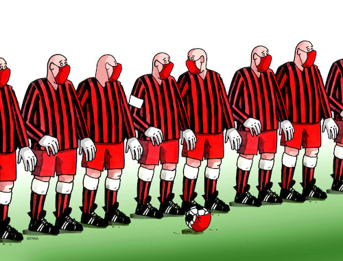 Cartoon: futkorono (medium) by Lubomir Kotrha tagged corona,football,soccer
