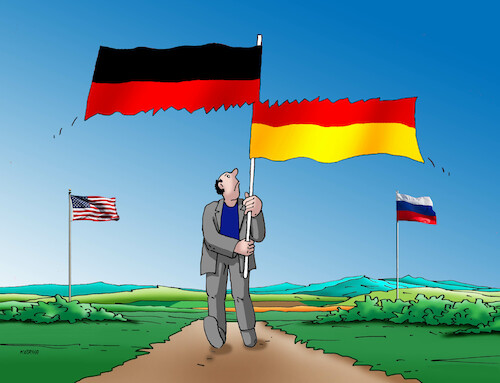 Cartoon: gerflag (medium) by Lubomir Kotrha tagged ukraine,usa,russia,germany,world,war,peace,ukraine,usa,russia,germany,world,war,peace