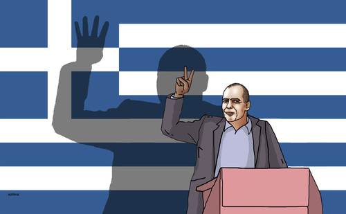 Cartoon: greefour2 (medium) by Lubomir Kotrha tagged greece,eu,europe,ecb,syriza,money