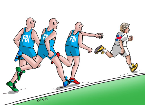 Cartoon: hillafbi (medium) by Lubomir Kotrha tagged hillary,clinton,usa,fbi,election,donald,trump