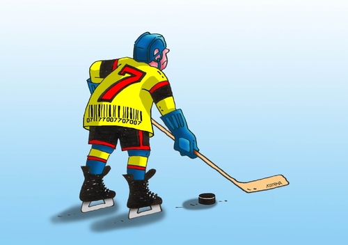 Cartoon: hokean (medium) by Lubomir Kotrha tagged hokej,hockey,world,cup