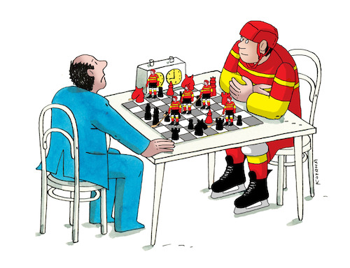 Cartoon: hoksach (medium) by Lubomir Kotrha tagged ice,hockey,winter,championships,canada