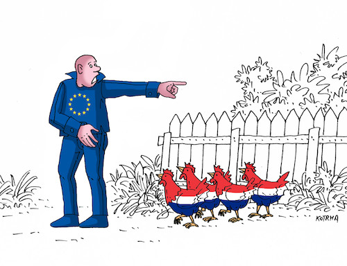 Cartoon: hollandomov (medium) by Lubomir Kotrha tagged eggs,chickens,poison,europe,world