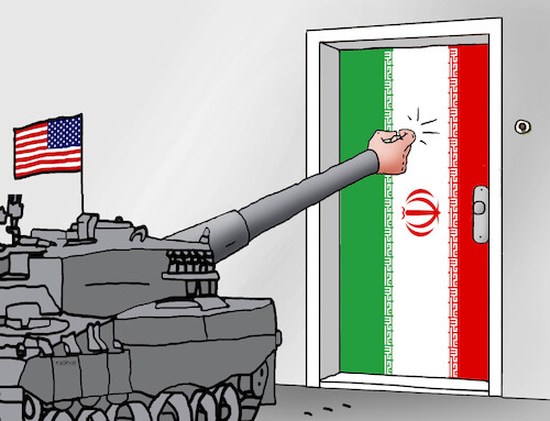 Cartoon: iranusa26 (medium) by Lubomir Kotrha tagged iran,protests,usa,iran,protests,usa