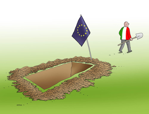 Cartoon: itahrob (medium) by Lubomir Kotrha tagged eu,euro,italy,lira,europe,world,elections,conti