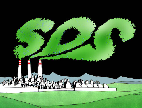 Cartoon: kominy-sos23 (medium) by Lubomir Kotrha tagged green,deal,eu,climate,green,deal,eu,climate