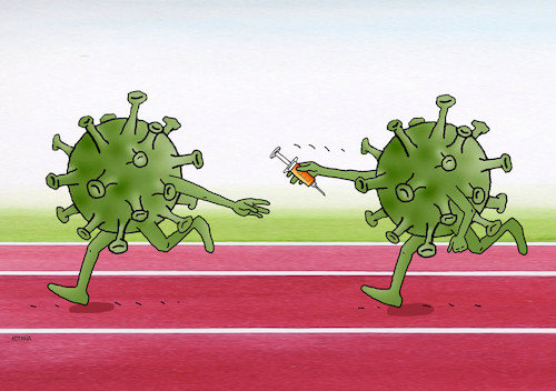 Cartoon: korostafet (medium) by Lubomir Kotrha tagged olympic,games,tokyo,olympic,games,tokyo