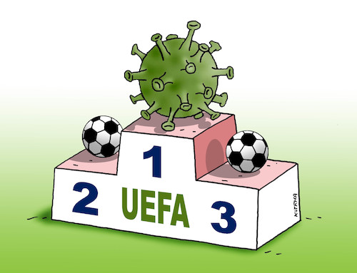Cartoon: korouefa (medium) by Lubomir Kotrha tagged sport,soccer,covid,uefa,sport,soccer,covid,uefa