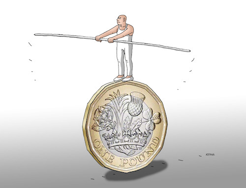 Cartoon: libalans (medium) by Lubomir Kotrha tagged brexit,united,kingdom,libra,eu,euro,dollar