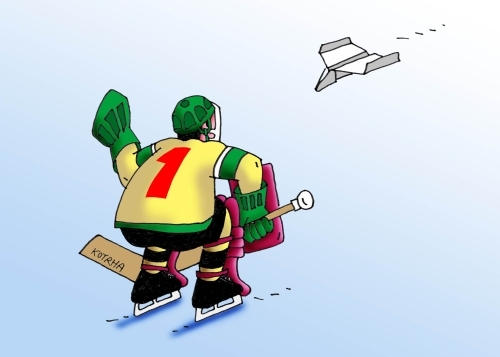 Cartoon: lietadlo (medium) by Lubomir Kotrha tagged ice,hockey