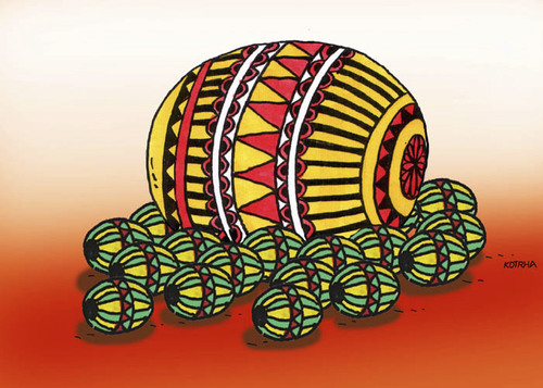 Cartoon: megalo (medium) by Lubomir Kotrha tagged ostern,eggs,kraslice