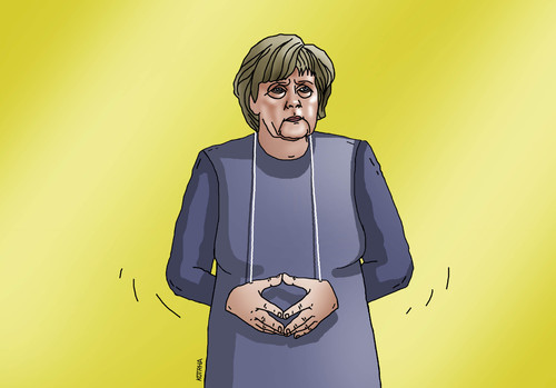 Cartoon: merkelangela (medium) by Lubomir Kotrha tagged germany,merkel,hands